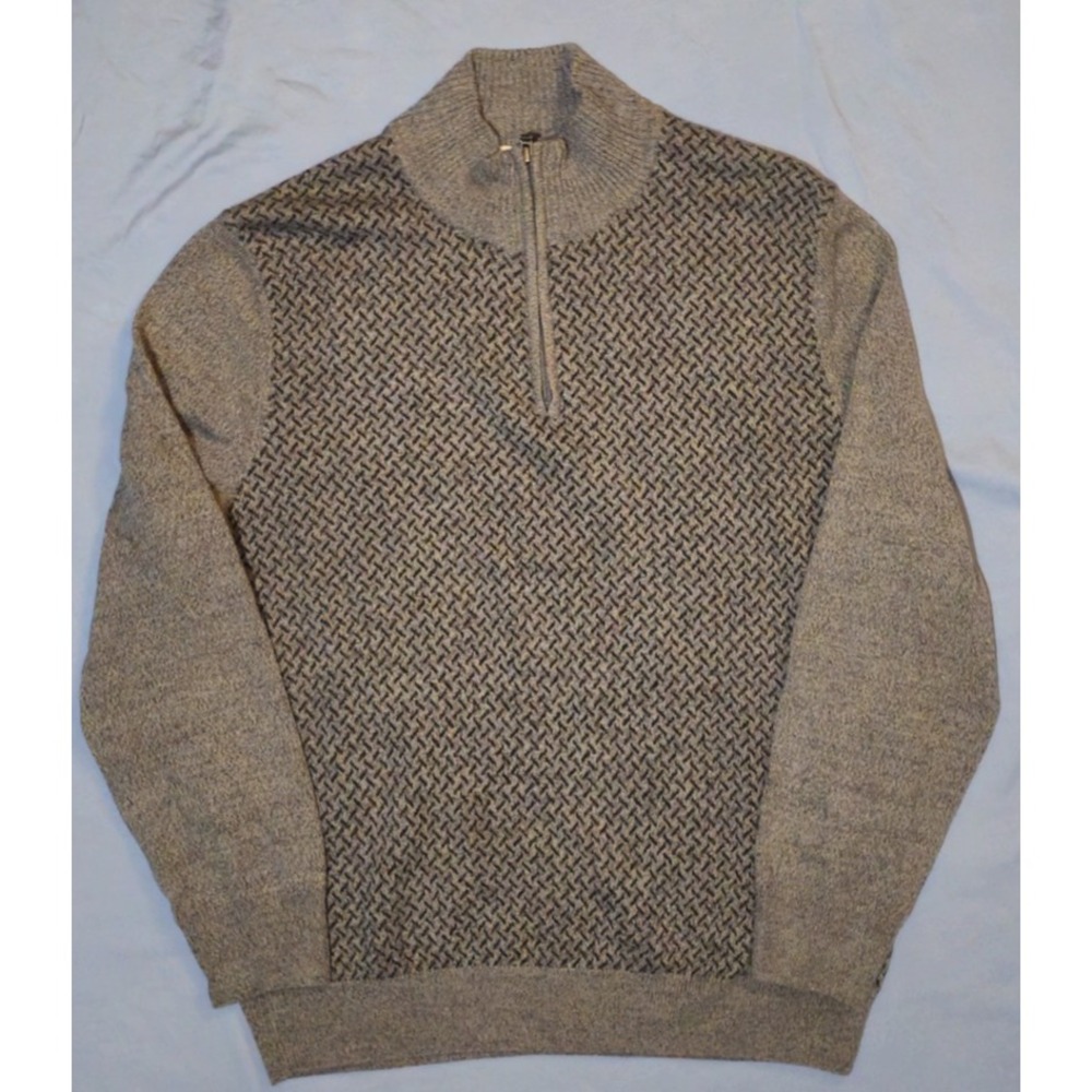 Dockers 1/4 Zip Pullover Gray Sweater Sz Large Acrylic